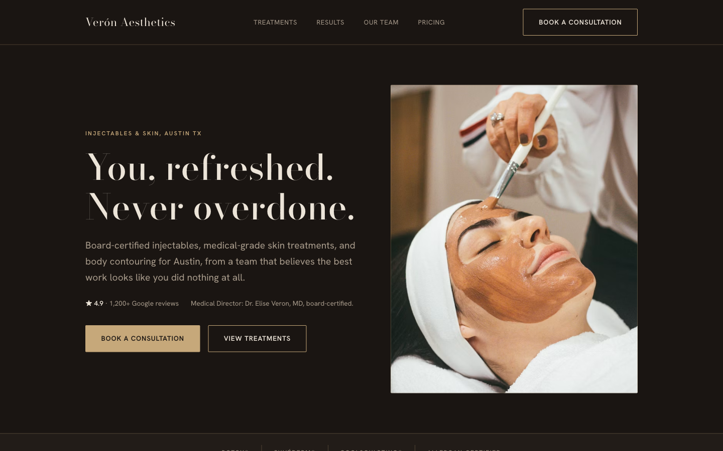 Verón Aesthetics website preview